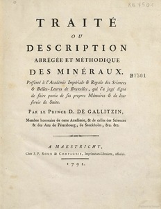 Traité ou description abrégée et méthodique des minéraux